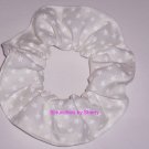 White Stars all Over Fabric Hair Scrunchie Scrunchies by Sherry White Stars all Over Fabric Hair Scrunchie Scrunchies by Sherry