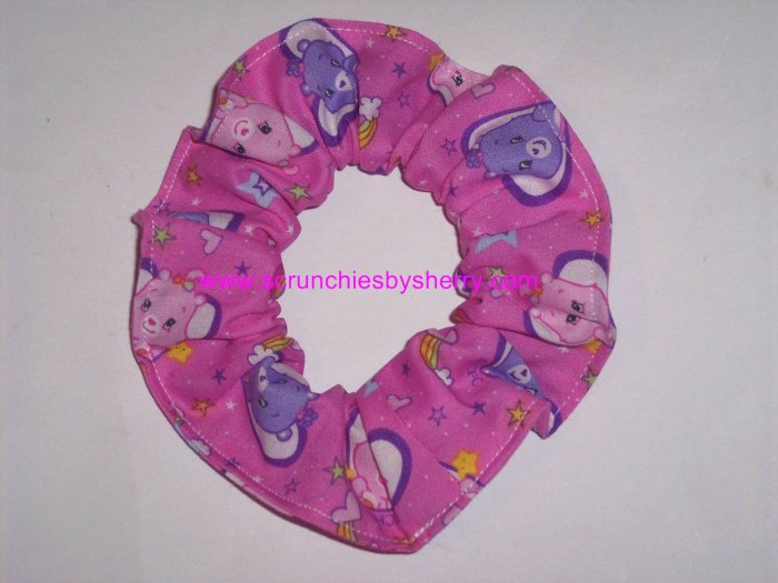 Care Bears Pink Fabric Hair Scrunchie Scrunchies by Sherry