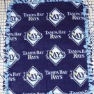 Tampa Bay Rays Blanket Baseball Hand Tied Blue Fleece Baby Pet Lap MLB Shower