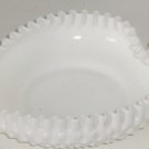 Fenton Heart Bowl Candy Nut Milk Glass White Hobnail Vintage Ruffled Edge