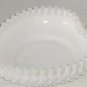 Fenton Heart Bowl Candy Nut Milk Glass White Hobnail Vintage Ruffled Edge