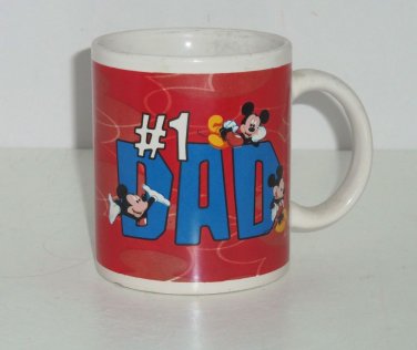 Disney Mickey Mouse # 1 Dad Red Cup Coffee Mug Fathers Day Gift