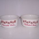 Hasbro Scrabble Coffee Mug Alphabet Soup Ceramic Bowl Vintage 2002 Lot of 2