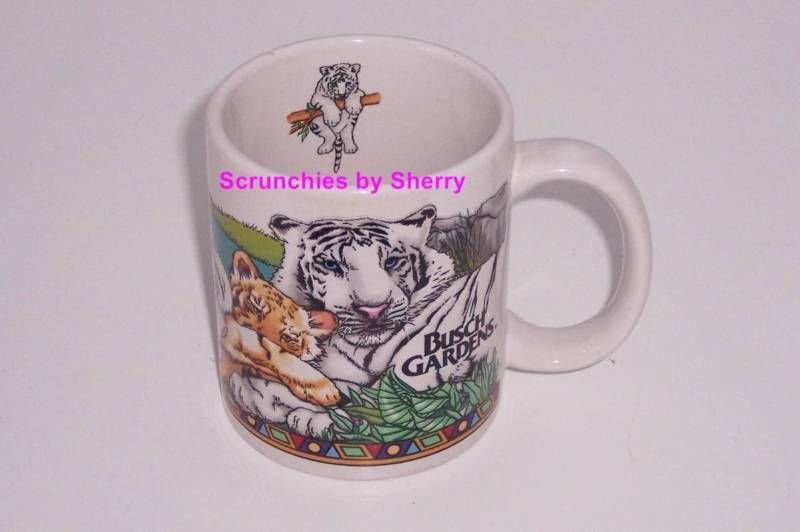 Busch Gardens Tigers Coffee Mug White Yellow Tigers Ceramic Tea Cup