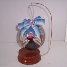 1998 Holiday Barbie Ornament 4" Decoupage Wooden Stand MIB Retied VIntage