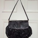 Chi Carlos Falchi Handbag Genuine Black Leather Snakeskin Handbag Evening Bag Chi Carlos Falchi Handbag Genuine Black Leather Snakeskin Handbag Evening Bag