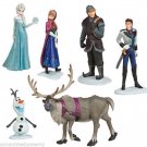 Disney Store Frozen Play Set Figure  Elsa Anna Olaf Sven Kristoff Cake Toppers