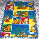 Garfield Cat 4H Fleece Patchwork Baby Pet Lap Hand Tied Blanket Shower Gift New