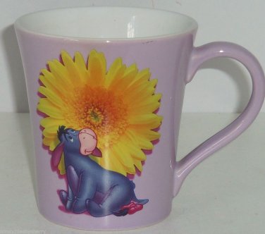 Disney Store Eeyore Coffee Mug Sunflower Purple Tea Cup Winnie Pooh Retired