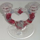 Indiana Candle Holder Garland Two Lite Cranberry Grape Vine Vintage Indiana Candle Holder Garland Two Lite Cranberry Grape Vine Vintage