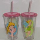 Disney Store Tinker Bell Acrylic Tumbler Reusable Straw Fast Food Cup Pink Disney Store Tinker Bell Acrylic Tumbler Reusable Straw Fast Food Cup Pink