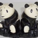 Giant Panda Bears Salt Peppers Shakers Stand Animal Collectible Vintage Japan