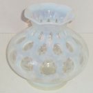 Coin Dot Ruffled Opalescent Light Blue Clear Vase Vintage Fenton? Coin Dot Ruffled Opalescent Light Blue Clear Vase Vintage Fenton?