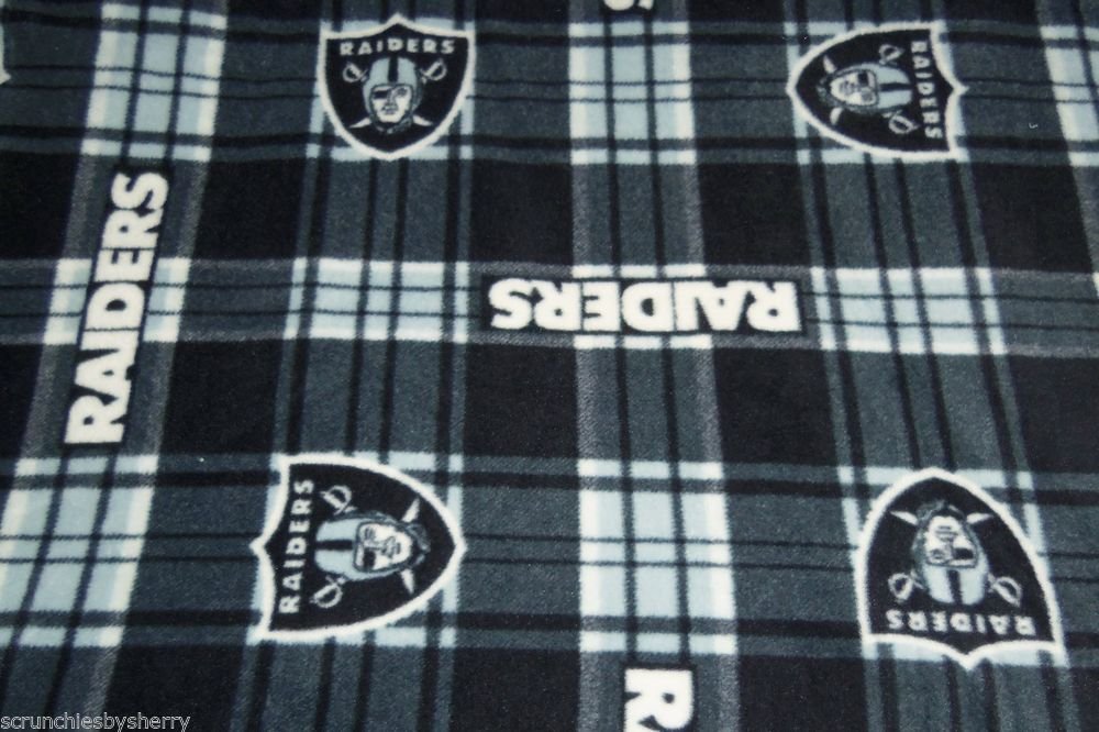 Las Vegas Raiders Baby Blanket Plaid Pewter Black Fleece Pet Dog Lap