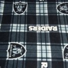 Las Vegas  Raiders Baby Blanket Plaid Pewter Black Fleece Pet Dog Lap NFL Football