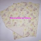 Precious Moments Babies Light Yellow Terry Cloth Burp Cloths Baby Girl Lot of 2
