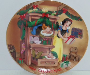 Disney Snow White Seven Dwarfs Collector Plate 1994 Christmas Dreams Vintage LE