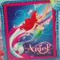 Disney Princess Ariel Micro Fleece Blanket Little Mermaid Hand Tied Teal Purple