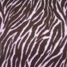 Zebra Fleece Blanket Baby Pet Lap Hand Tied Aminal Print Pink White Brown