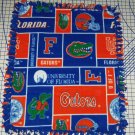 Florida Gators Orange Blue Patchwork Hand Tied Fleece Baby Pet Dog Lap Blanket