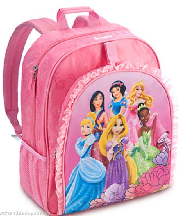 Disney Store Princess Backpack Book Bag Back to School Pink Belle Ariel Jasmine 2013