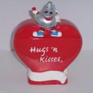 Hersheys Hugs Kisses Heart Red Candy Jar Valentines Day Hersheys Hugs Kisses Heart Red Candy Jar Valentines Day