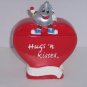 Hersheys Hugs Kisses Heart Red Candy Jar Valentines Day