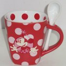 Disney Minnie Mouse Coffee Mug Spoon Cup Polka Dot Red Theme Parks New Disney Minnie Mouse Coffee Mug Spoon Cup Polka Dot Red Theme Parks New