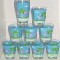 9 Pink Flamingo Blue Acrylic Glasses Barware Drinking Florida Outdoor Dining