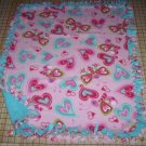 Blanket Pink Aqua Butterfly Hearts Fleece Baby Pet Lap Baby Girl