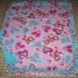 Blanket Pink Aqua Butterfly Hearts Fleece Baby Pet Lap Baby Girl