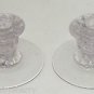2 Fostoria American Candle Holder Stick Low Crystal Clear Glass  Vintage