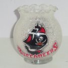 Tampa Bay Buccaneers Glass Bowl Candle Holder Vase Frosted NFL Football
