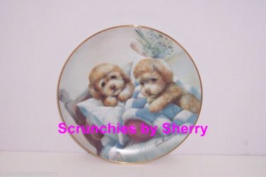 Puppy Pals Collector Plate  Bedtime Fun Dog Danbury Mint Retired
