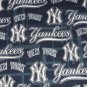 New York Yankees Hair Scrunchie Scrunchies MLB Baseball Sweatshirt Fabric Navy