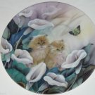 Petal Pals Collector Plate Cat Kitten Flower Bradford Exchange Alluring Lillies