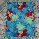 Disney Ariel Mermaid Blanket Green Blue Hand Tied Fleece Baby Pet Lap Princess