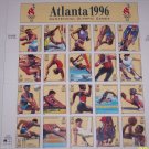 1996  US Olympic Atlanta Stamps Full Sheet Vintage