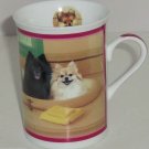 Pomeranians Coffee Mug Bath Time Dog Puppy Porcelain Danbury Mint Retired