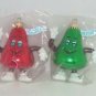 2 Hersheys Kisses Christmas Tree Ornaments Red Green Hands Feets