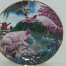 Pigs in Bloom Hogs Sqealbarrow Collector Plate Danbury Mint Pig Retired