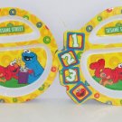 Elmo Cookie Monster Kids Dinner Plate Melmac Sesame Street 123 Plate