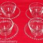4 Imperial Candlewick Pattern Coffee Cup Saucer Clear Glass 8 Pieces Vintage