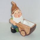Dwarf Wheelbarrow Hand Painted Figurine Planter Flower Pot