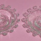 2  Heisey Lariat Candleholder Clear Glass Vintage Candles Holders