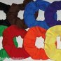 Hair Scrunchies Primary Color Red Blue Green Yellow Orange Purple Brown Black Lot of 8