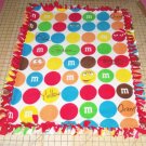 M&M's Blanket Fleece Candy Blue Red Yellow Green White Baby Pet Lap M&M