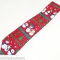 Snowman Dancing Christmas Mens Neck Tie Necktie Red Trees Candy Canes