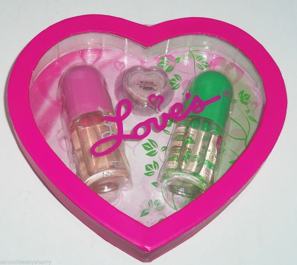 Loves Baby Soft Cologne Mist Rain Forest Lip Gloss Heart Box Set Jane Dana