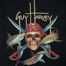 Guy Harvey Fishing T-Shirt Skull Pirate Shark Fish Tee Black Bluewater Size M